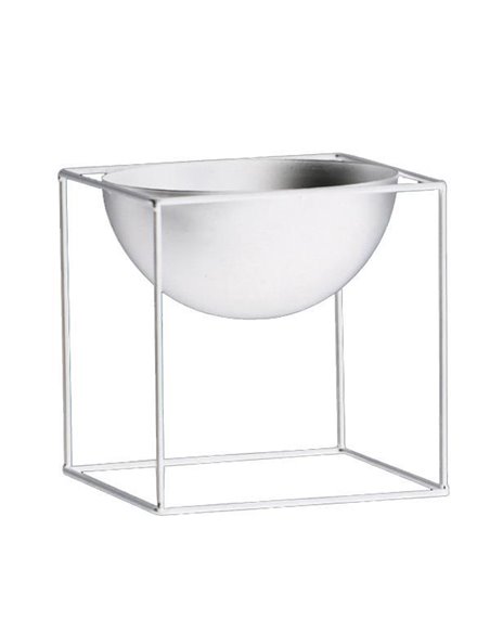 Κασπώ - μεταλλική βάση για γλάστρες στρογγ. λευκή Y40xØ27εκ.