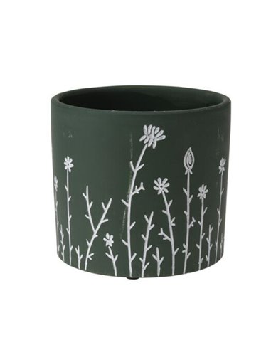 Κασπώ-γλάστρα, κεραμική "Botanical ΙI" Ø13,8xΥ12,5εκ.