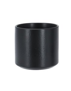 Κασπώ με κυλινδρικό σχήμα από πορσελάνη με μαύρο ματ φινίρισμα Ø11xΥ10εκ.