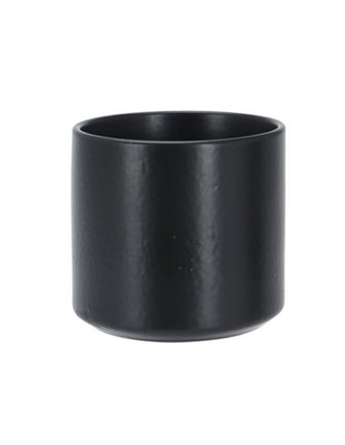 Κασπώ με κυλινδρικό σχήμα από πορσελάνη με μαύρο ματ φινίρισμα Ø11xΥ10εκ.