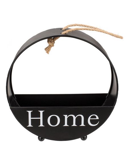 Κασπώ μεταλλικό στρογγυλό HOME μαύρο 21,8x8,2x22,4εκ.
