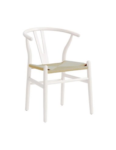 Ξύλινη καρέκλα 'Υ' από ξύλο οξιάς λευκή, 53.3x57xΥ76εκ.