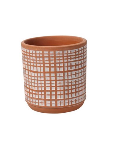 Κασπώ-γλάστρα, κεραμική "Checked" Ø11xΥ11,5εκ.