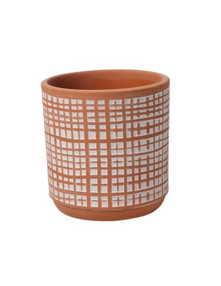 Κασπώ-γλάστρα, κεραμική "Checked" Ø11xΥ11,5εκ.
