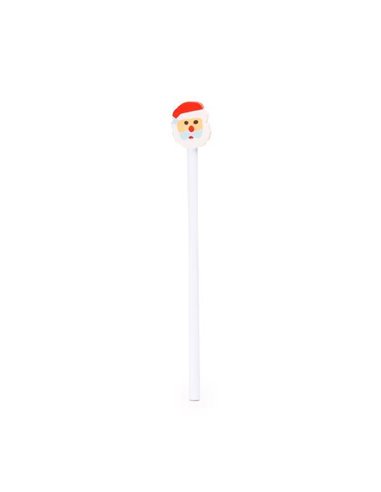 Χριστουγεννιάτικο μολύβι Υ19xØ1,3εκ λευκό με σβήστρα  Άγιος Βασίλης