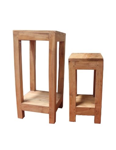 Ζαρτινιέρες Nextdeco Tribeca ανακυκλωμένο ξύλο teak Υ60x27x27εκ. - Υ50x19,5x19,5εκ.