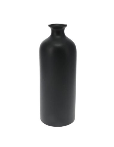 Βάζο με κυλινδρικό σχήμα από πορσελάνη με μαύρο ματ φινίρισμα Ø8,3xΥ22,2εκ.