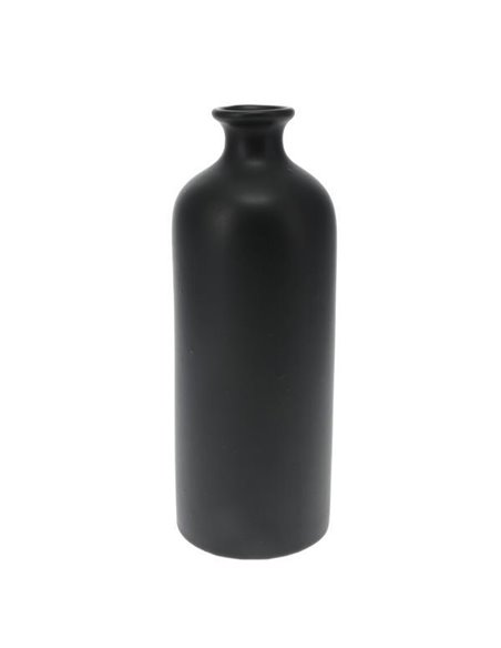 Βάζο με κυλινδρικό σχήμα από πορσελάνη με μαύρο ματ φινίρισμα Ø8,3xΥ22,2εκ.