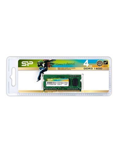 SILICON POWER Μνήμη DDR3 SODimm, 4GB, 1600MHz, PC3-12800, CL11