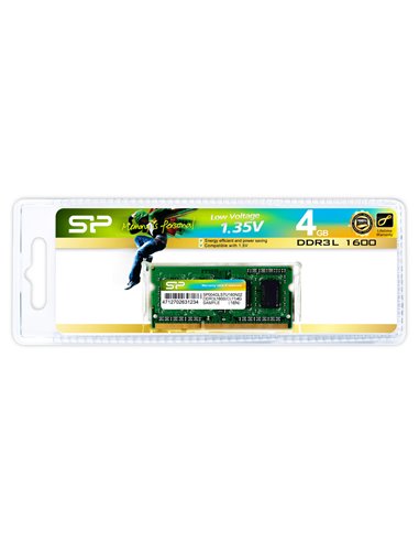 SILICON POWER Μνήμη DDR3L SODimm , 4GB, 1600MHz, PC3L-12800, CL11, 1.35v