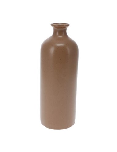 Βάζο με κυλινδρικό σχήμα από πορσελάνη με καφέ ματ φινίρισμα Ø8,3xΥ22,2εκ.