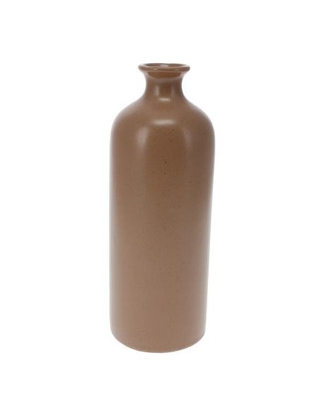 Βάζο με κυλινδρικό σχήμα από πορσελάνη με καφέ ματ φινίρισμα Ø8,3xΥ22,2εκ.