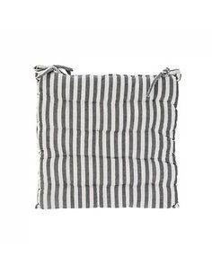 Μαξιλάρι καρέκλας με χοντρή ρίγα μαύρη από βαμβάκι 40x40εκ.