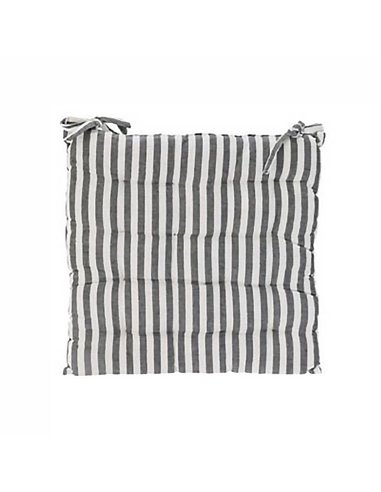 Μαξιλάρι καρέκλας με χοντρή ρίγα μαύρη από βαμβάκι 40x40εκ.