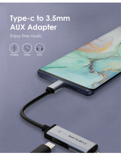 CABLETIME αντάπτορας USB-C σε USB-C & 3.5mm CT-CMACD, γκρι