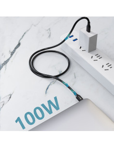 CABLETIME καλώδιο USB-C CT-CM100, 100W PD, 480Mbps, 1m, μαύρο