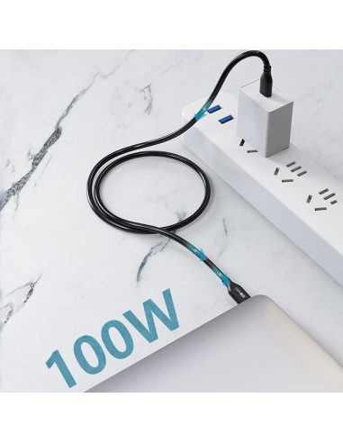 CABLETIME καλώδιο USB-C CT-CM100, 100W PD, 480Mbps, 1m, μαύρο