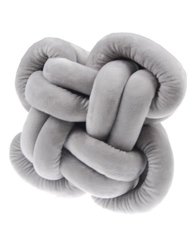 Διακοσμητικό μαξιλάρι κόμπος, γκρι 28x30x20εκ.