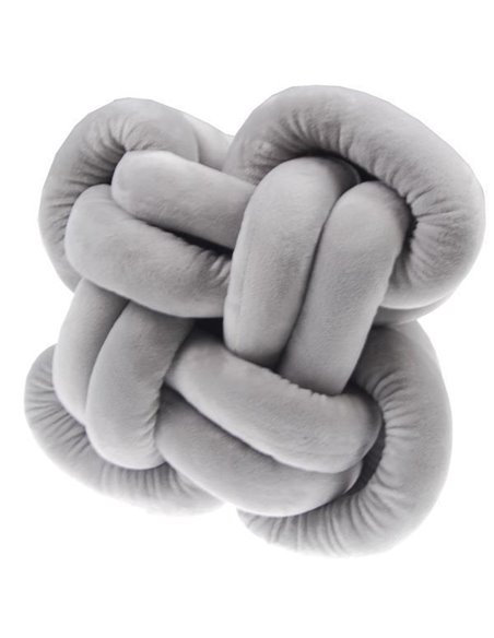 Διακοσμητικό μαξιλάρι κόμπος, γκρι 28x30x20εκ.