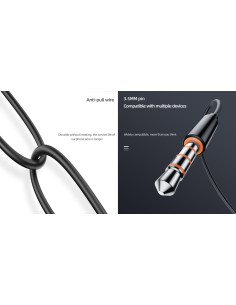 YISON earphones με μικρόφωνο X2, 3.5mm σύνδεση, Φ10mm, 1.36m, λευκά