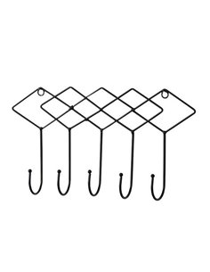 Κρεμάστρα τοίχου μεταλλική με ρόμβους μαύρη 30x4x17εκ.