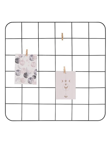 Διακοσμητικό πλέγμα τοίχου, μεταλλικό, με 6 μανταλάκια,48x48εκ.