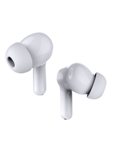 POWERTECH earphones με θήκη φόρτισης Soul, TWS, ANC, 45/400mAh, λευκά