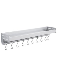 Κρεμάστρα με 6 γάντζους ασημί Υ10x60x13εκ.