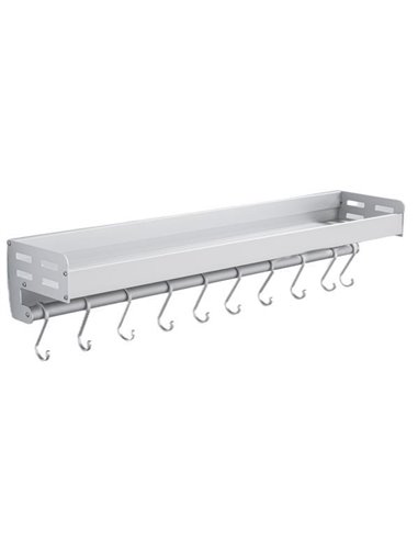 Κρεμάστρα με 6 γάντζους ασημί Υ10x60x13εκ.