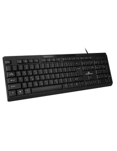 POWERTECH πληκτρολόγιο PT-1069, ενσύρματο, multimedia, EN/GR, μαύρο