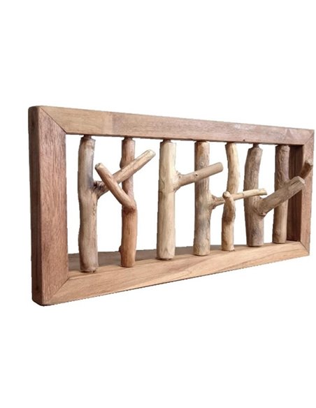 Κρεμάστρα τοίχου Nextdeco Tribeca από ανακυκλωμένο ξύλο teak Υ25x11/8x50εκ.