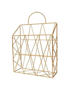 Επιτοίχιο καλάθι μεταλλικό χρυσό 25x10xΥ38εκ.