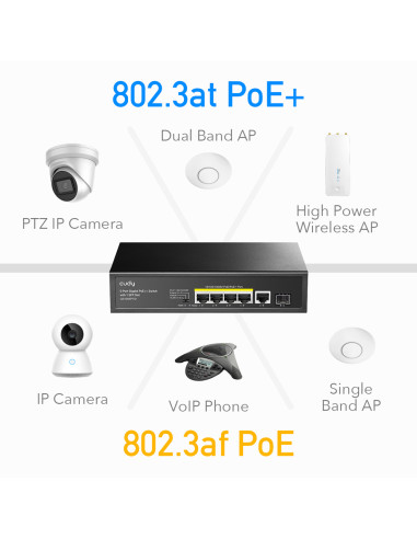 CUDY PoE+ switch GS1005PTS1, 5-port PoE+, 1x SFP, 120W, V1.0