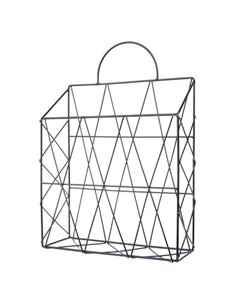 Επιτοίχιο καλάθι μεταλλικό μαύρο 25x10xΥ38εκ.