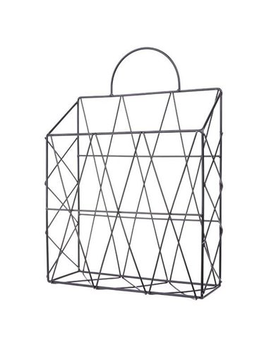 Επιτοίχιο καλάθι μεταλλικό μαύρο 25x10xΥ38εκ.