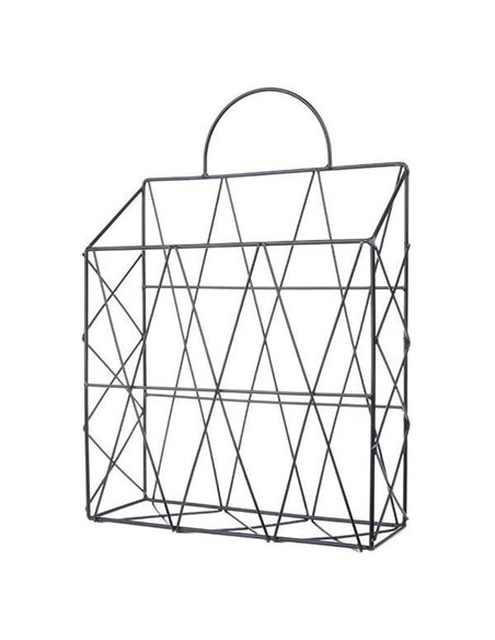 Επιτοίχιο καλάθι μεταλλικό μαύρο 25x10xΥ38εκ.
