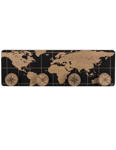 Κρεμάστρα με 4 θέσεις ξύλινη "World" Υ13x39,5εκ.