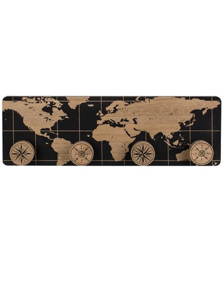 Κρεμάστρα με 4 θέσεις ξύλινη "World" Υ13x39,5εκ.