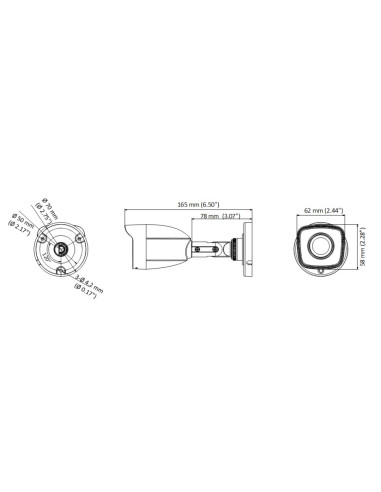 HIKVISION HIWATCH υβριδική κάμερα HWT-B150-M, 2.8mm, 5MP, IP66, IR 20m