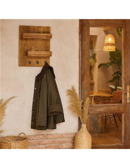 Κρεμάστρα τοίχου Nextdeco Tribeca ανακυκλωμένο ξύλο teak Υ40x7x30εκ.