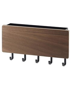 Κρεμάστρα τοίχου για κλειδιά και αλληλογραφία καφέ σκούρο Υ9,5x18x3,5εκ