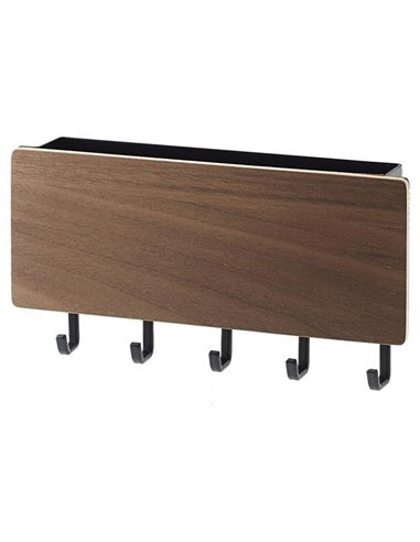 Κρεμάστρα τοίχου για κλειδιά και αλληλογραφία καφέ σκούρο Υ9,5x18x3,5εκ