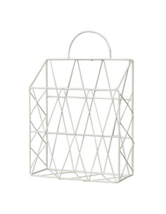 Επιτοίχιο καλάθι μεταλλικό λευκό 25x10xΥ38εκ.