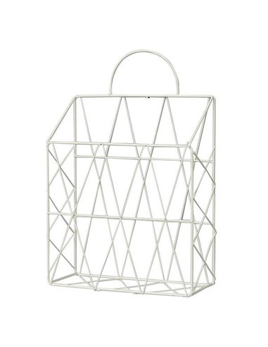Επιτοίχιο καλάθι μεταλλικό λευκό 25x10xΥ38εκ.