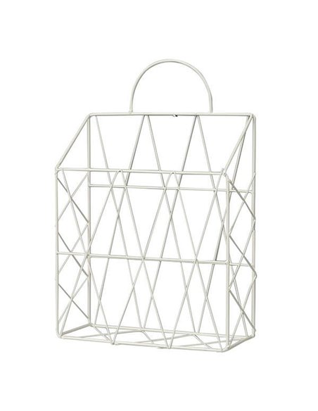 Επιτοίχιο καλάθι μεταλλικό λευκό 25x10xΥ38εκ.