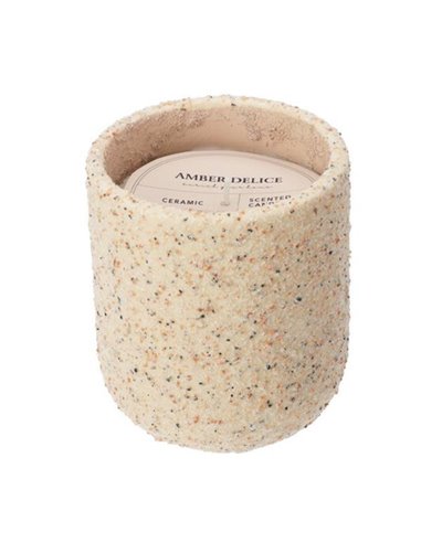 Κερί αρωματικό σε κεραμικό βαζάκι 200γρ. Ø9xY10,5εκ. κίτρινο/amber