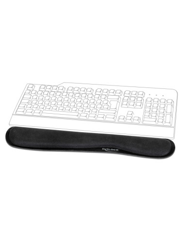 DELOCK στήριγμα καρπού για πληκτρολόγιο/laptop 12558, 20x85x465mm, μαύρο