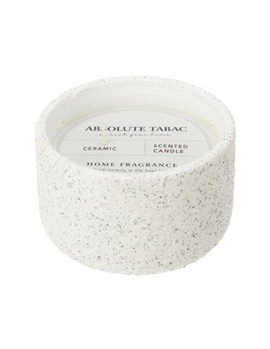 Κερί αρωματικό σε κεραμικό βαζάκι 390γρ. Ø12xY7εκ. ασπρόμαυρο/tabac