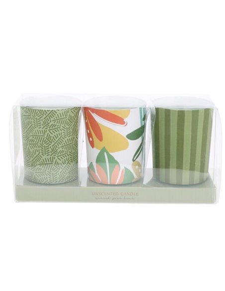 Κεριά αρωματικά σετ 3 τμχ Ø5xY6εκ. Green