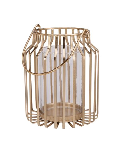 Φανάρι διακοσμητικό χρυσό Υ21x18εκ.